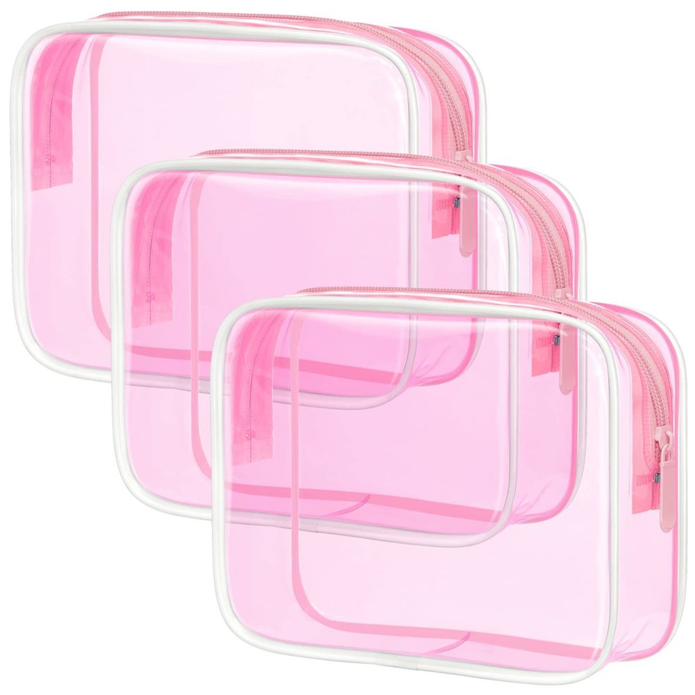 Clear Makeup Bags - 3 Pack Tsa Approved Toiletry Bag With Zipper,🦋
